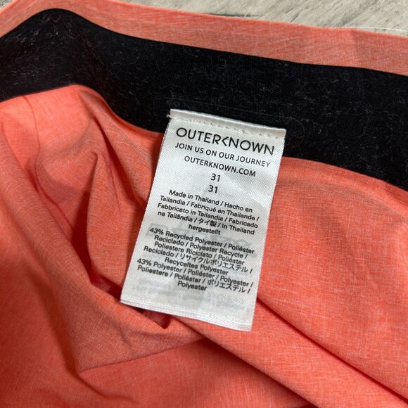 Outerknown Board Shorts Men's 31 Coral Swim Trunks Drawstring Surf Zip Pocket - Picture 11 of 13